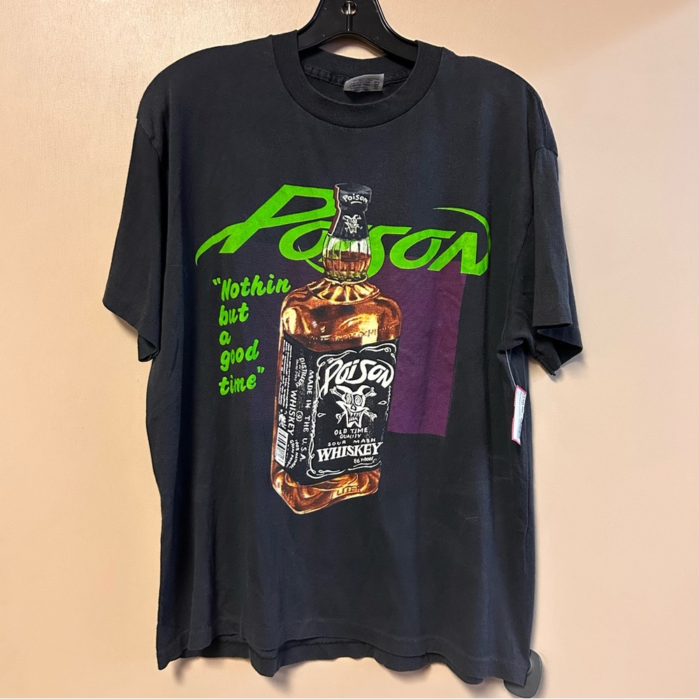 Vintage 1989 poison whiskey T shirt tee jays Size large